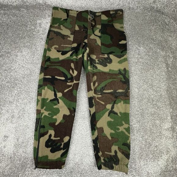 Famous Trails Polarfleece Sweatpants Mens XXL(40x30) Camo Green Brown Y2K 90's - Picture 1 of 9
